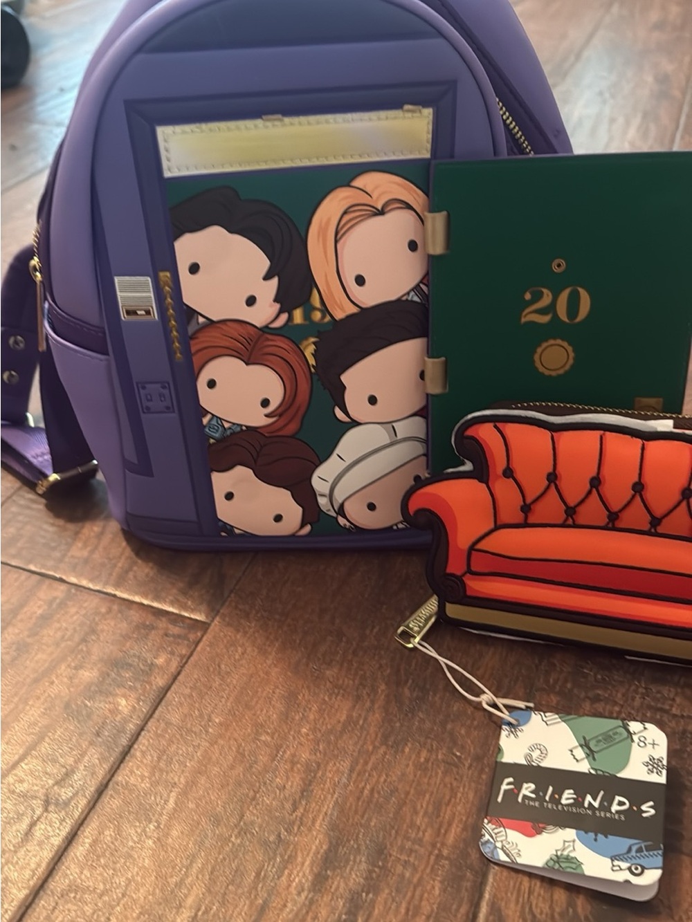 Loungefly Purple Friends Mini Backpack with Character Panel